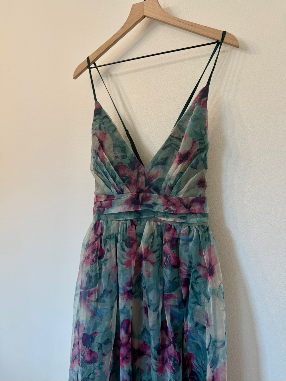 Lulu's Teal and Purple Floral Maxi Dress - Picture 2 of 3